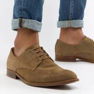 Aldo | Men's Caramel Nubuck Leather Lace-Up Oxford Shoes